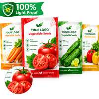 Sachets personnalisés imprimés pour graines de légumes, emballage en aluminium à trois soudures latérales, pochettes anti-humidité, sacs en plastique