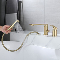 Robinet de baignoire en laiton avec pommeau de douche à main