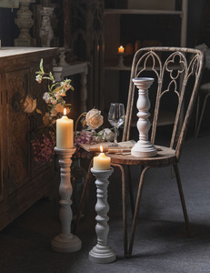 Decorazioni della fattoria matrimonio di lusso artigianato in <span class=keywords><strong>legno</strong></span> bianco candelabro portacandele decorativo in <span class=keywords><strong>legno</strong></span> rustico portacandele - Product Image 6