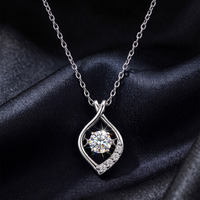 Collier Pendentif Œil Turc en Argent Sterling 925 avec Moissanite Ronde VVS D de 4 mm, Bling Bling, pour Femme, Anniversaire - Vente Flash Dropshipping