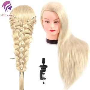 Têtes de mannequin de barbier avec <span class=keywords><strong>cheveux</strong></span> pour le tressage, poupée mannequin à <span class=keywords><strong>cheveux</strong></span> longs, tête d'entraînement pour la cosmétologie, tête d'entraînement pour la pratique - Product Image 2