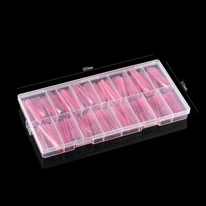 Prix bas 150 pièces couverture complète moule de construction rapide acrylique ongles formes Stiletto français double ongles <span class=keywords><strong>forme</strong></span> avec bords à l'intérieur - Product Image 6