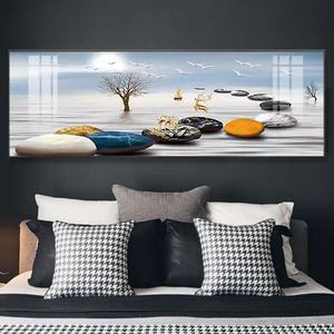 Peinture en porcelaine cristalline LED, paysages abstraits, art mural pour chambre d'hôtel, vente en gros, personnalisation, décoration intérieure - Product Image 3