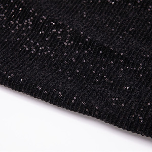 Vestido de boda de poliéster brillante, tejido elástico bordado con lentejuelas, venta al por mayor - Product Image 5