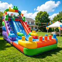 Toboggan aquatique gonflable géant pour enfants, certifié CE, capacité de 500 kg, 5 à 10 passagers, installation facile