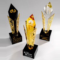 Trophée en métal et cristal haut de gamme, créatif, pour réunion annuelle, souvenir pour personnel excellent, prix en verre personnalisé 29*8cm 1.6kg, durable, gravure laser