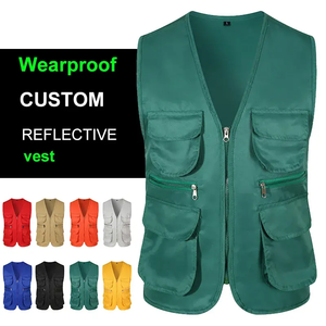 Wholesale Outdoor Adult Supermarket Volunteer Activity Sleeveless Work Custom OEM Multi Pocket Waistcoat Vest