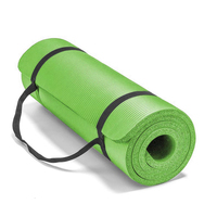 Kaymaz NBR Egzersiz Matı 183x61cm Kalın Fitness Yoga Matı Taşıma Askılı Spor Salonu Pilates Ev Egzersizi İçin