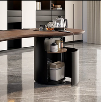 Bureau de direction pour le télétravail avec table à thé intégrée, design incurvé, en bois massif, multifonctionnel, écologique, haut de gamme, nouveau modèle 2026