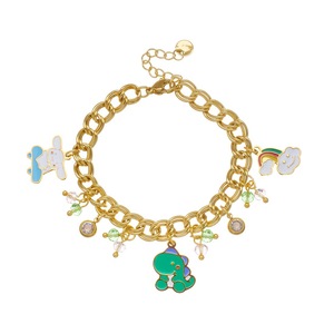 Cute Cartoon Dinosaur Pendant Double Chain Zinc Alloy Bracelet For Children Gift Jewelry - Product Image 5
