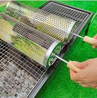 Barbecue d'extérieur en acier inoxydable pour la cuisson de la viande, cage portable, outils à charbon de bois, dispositif anti-brûlure, personnalisation en gros