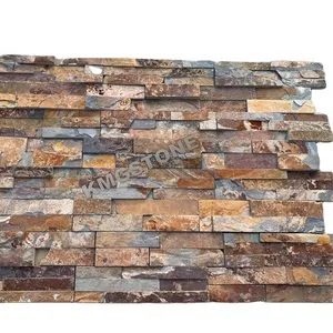 Revestimiento de pared para exteriores moderno y barato, piedra rústica con acabado natural, detalles de piedra de pizarra para revestimiento exterior