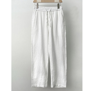 <span class=keywords><strong>Pantaloni</strong></span> estivi Casual a vita alta da uomo all'ingrosso <span class=keywords><strong>pantaloni</strong></span> in <span class=keywords><strong>lino</strong></span> di cotone stile dritto tinta unita - Product Image 3