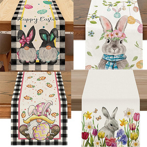 New Easter Bunny Easter Kitchen Saisonale Frühlings dekor Tischdecke Happy Easter Eggs Rabbit Floral Tisch dekoration - Product Image 2