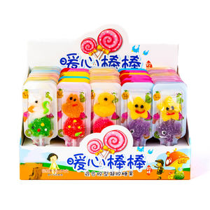 Bonbons gélifiés multicolores en forme de dessin animé, saveur fruitée, personnalisables en OEM <span class=keywords><strong>pour</strong></span> usine, sucettes en boîte, bonbons mous en gros - Product Image 1