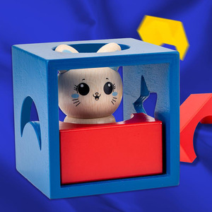 Boîte magique de défi intellectuel de <span class=keywords><strong>chat</strong></span> en bois pour enfants personnalisée <span class=keywords><strong>jeu</strong></span> Montessori éducatif intelligent jouets logiques pour les enfants - Product Image 3