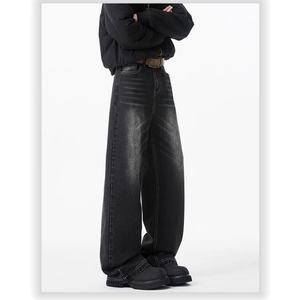 Men's Street Retro Baggy Wide-Leg Jeans | Vintage Washed Oversized Denim <b>Pants</b>,Factory Direct Sales, Customizable Washing Degree - Product Image 2