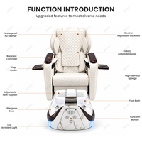 Fauteuil de pédicure de luxe JOXIN avec LED 7 couleurs, bain à remous, massage des mains et du dos, siège électrique réglable, mobilier de salon de manucure