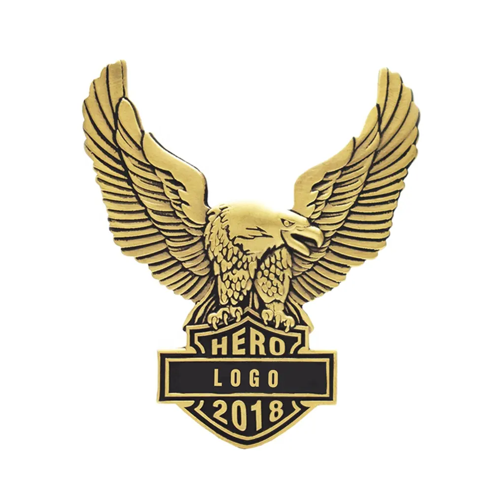 Custom Eagle pattern High quality and best price Gold plating lapel pin