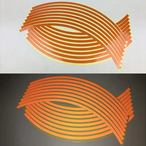 1 Paire d'autocollants de jantes de moto en PVC de 18 pouces, autocollants de roues modifiés, autocollants réfléchissants pour pneus, vente en gros - Product Image 4
