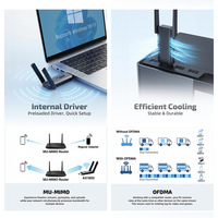 Carte Réseau Sans Fil OEM AX1800 Double Bande USB3.0 WiFi6 Sans Pilote 10/100/1000Mbps pour Ordinateur de Bureau Externe