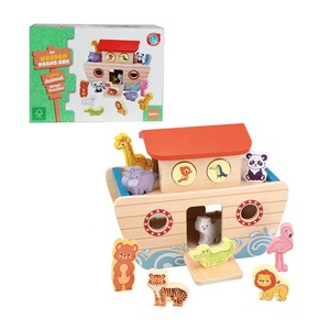 <span class=keywords><strong>Happy</strong></span> Earth - Noahs Ark Ensemble <span class=keywords><strong>de</strong></span> jeu en bois Jouet éducatif Forme animale Puzzle Développement cognitif Jeu d'apprentissage Montessori - Product Image 6