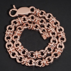 <span class=keywords><strong>Collana</strong></span> a Catena Cubana di Lusso Hip Hop in Argento 925 <span class=keywords><strong>Personalizzata</strong></span> con Croce Infinity da 15MM in Moissanite e Oro Rosa - Product Image 2