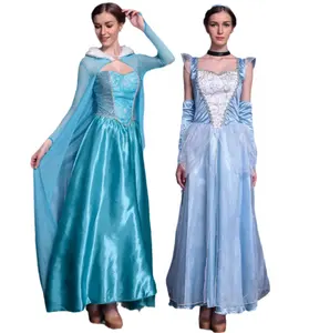 Nieuwe Collectie Vestido Volwassen Vrouwen Elsa Prinsessenjurk Halloween Cosplay Kostuums Groothandel