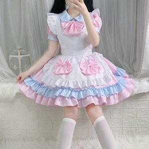Lolita Maid Costume Pink Skirt Apron Bow 3 Headpieces Anime Cosplay Outfit For Girls Age 14 Up Spring 2025 - Product Image 4