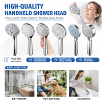 Cabezal de Ducha Manual de Alta Presión con Conexión sin Herramientas, Plástico ABS Cromado, Diseño Antiobstrucción, Ahorro de Agua, Rociador Único, Ideal para Apartamentos