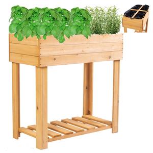 Boîte à fleurs en bois à double couche pour lit de jardin <span class=keywords><strong>surélevé</strong></span> à usage domestique en extérieur support pour plante à fleurs en forme de cube rouillé pour la décoration intérieure - Product Image 3