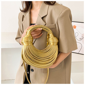 Luxury Young Ladies Crossbody Bag Girls Knotted Handbags Woven Rope Shoulder Purses Girls Crowd Knot Promotional Backpacks