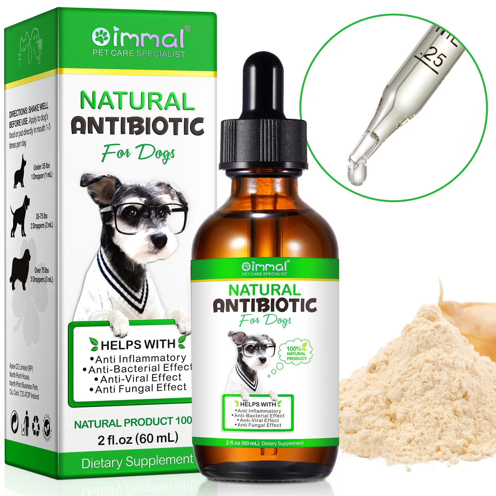 OIMMAI卸売カスタマイズ抗炎症ペット犬用抗生物質、犬用アレルギー緩和天然抗生物質をサポート