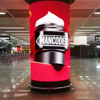 Écran de colonne extérieure d'affichage vidéo de cylindre de 180 ° 360 ° degré sur le mur mené par panneau d'affichage de bâtiment