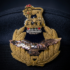 RAF CAP BADGE High Quality Lace Embroidered Patch <b>Sew</b>-On Fabric Badge Circular Luxury Design for Garment - Product Image 1