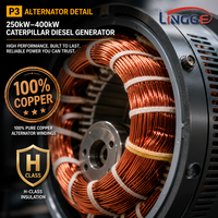 Groupe électrogène diesel silencieux 250kW 300kW 350kVA 400kVA avec moteur Caterpillar, triphasé 220V 380V, pour alimentation industrielle