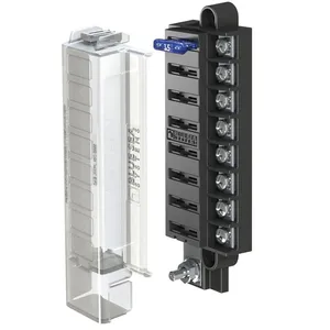 AUTOMOTIVE 8 WAY STANDARD BLADE FUSE BOX WITH LID AND SINGLE POWER INPUT TERMINAL