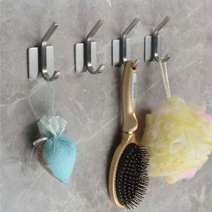 Juego de 4 Ganchos Autoadhesivos para Puerta de Acero Inoxidable Ecológicos WEKIS, Diseño Moderno para Montar en la Pared, Gancho para Batas de Baño, Gancho para Ropa - Product Image 1