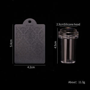 Tampon à ongles en silicone transparent de 2,3 cm, tampon à manucure française élastique avec grattoir, outil précis pour le nail art, pour les designs DIY et de salon - Product Image 4