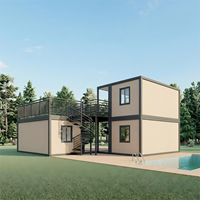 Maisons conteneurs écologiques à plusieurs étages avec terrasse et mur-rideau en verre, proposant plusieurs designs pour la maison de vos rêves
