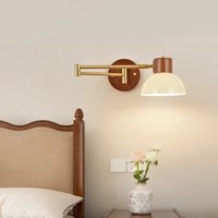Lámpara de Pared LED de Estilo Francés con Brazo Ajustable y Protección Ocular, Luz Blanca Cálida, Minimalista, Móvil, de Cemento, para Estudio