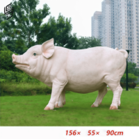 Escultura de Familia de Cerdos Realista de Fibra de Vidrio Ecológica de Tamaño Natural para Decoración de Jardines, Granjas y Zoológicos