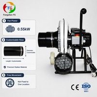 Souffleur d'extraction mobile 550W avec diamètre et longueur de tuyau personnalisables pour l'élimination des fumées en atelier automobile