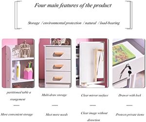Trendy Plastic Material Bay Window Integrated <b>Dressing</b> <b>Table</b> Storage Cabinet Small Apartment <b>Makeup</b> Desk 1-Year for Household - Product Image 4