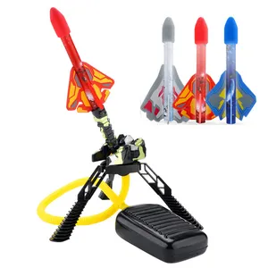 Outdoor Sports Light Up Funny Plastic Air Powered Foam EVA Soft Stomp Rocket Launcher Toy For Kids