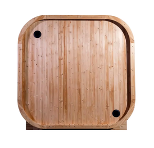 Sauna Exterior Ecológica de Madera Maciza de Abeto, Modelo Villa Cuadrada, con Calentador de 9KW y Puerta de Vidrio Templado para 4-6 Personas, Disponible en EE. UU. - Product Image 3