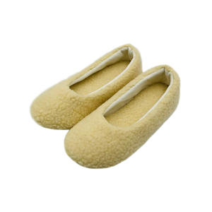 Zapatillas de Casa de mula de lana Sherpa para mujer, estilo básico con costura, suela de TPR, Zapatillas de casa de interior cálidas y esponjosas - Product Image 5