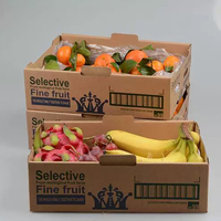 Op maat gemaakte geventileerde golfkartonnen bananenverpakking voor export, ecologisch recycleerbare fruitverpakking met aangepast logo