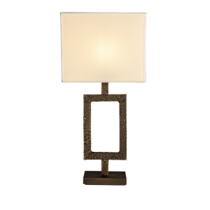 Abat-jour traditionnel en tissu ivoire Design raffiné moderne Convient à tout environnement Lampe de table élégante - Product Image 1