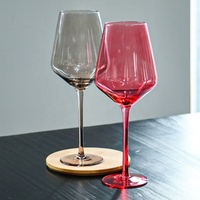 Coupe à vin vintage, mariage personnalisé, couleur de luxe, fête à domicile, boisson, grande coupe à vin de Bourgogne, verre coloré, gobelet